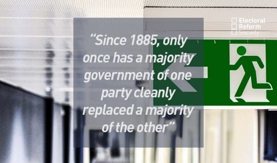 Since 1885, only once has a majority government of one party cleanly replaced a majority of the other
