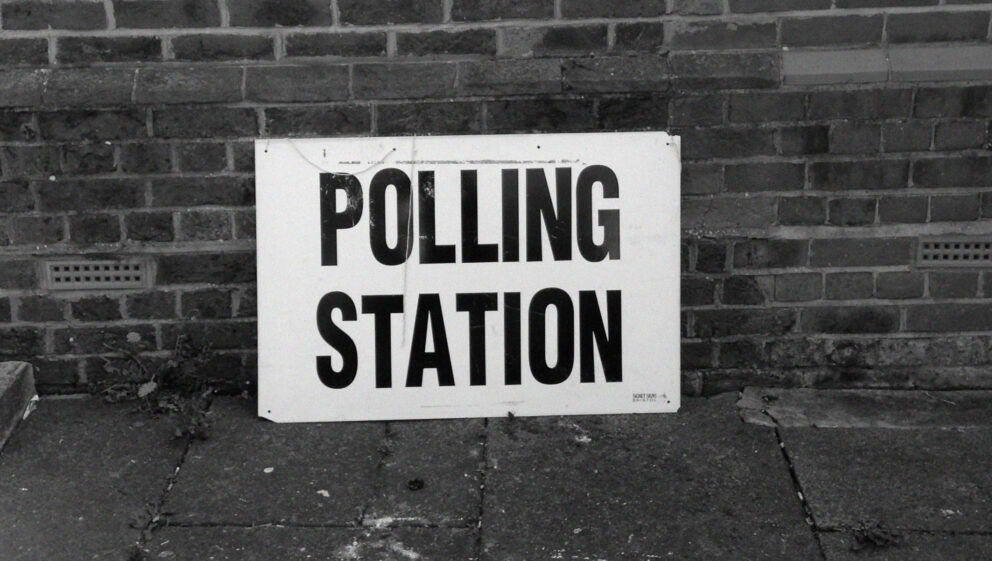 Polling Station black and white