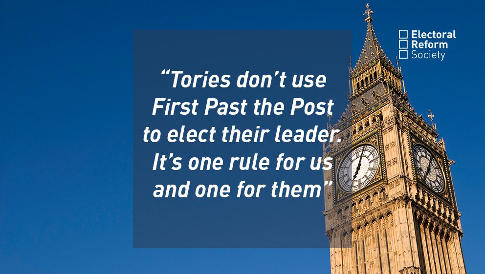 Tories don’t use First Past the Post to elect their leader. It’s one rule for us and one for them