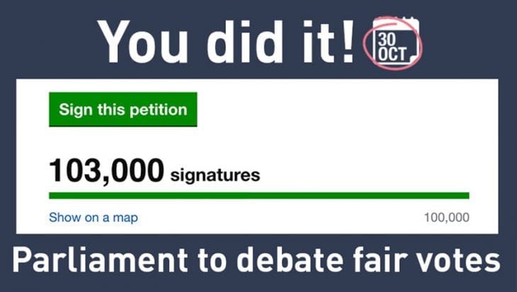 You Did It! Parliament to Debate Fair Votes