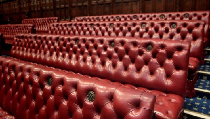 Empty House of Lords Benches