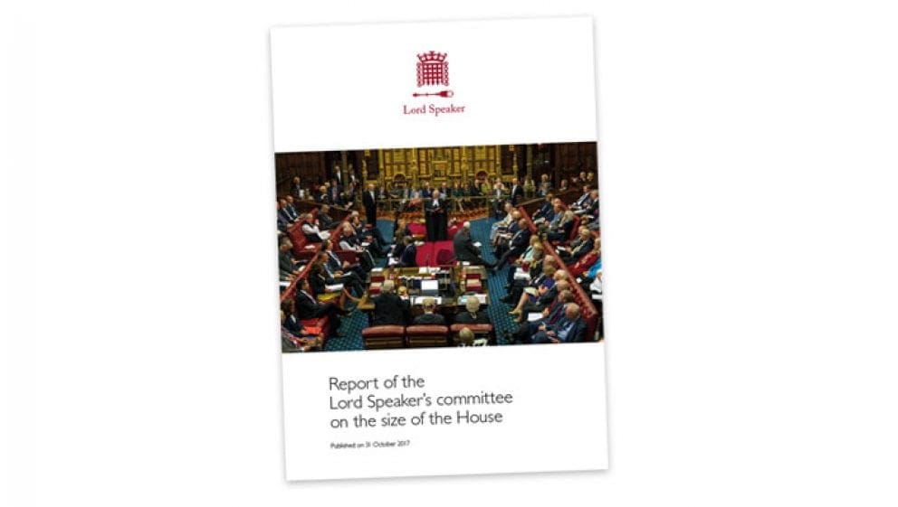 Burns report on size of the House of Lords