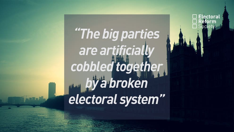 The big parties are artificially cobbled together by a broken electoral system