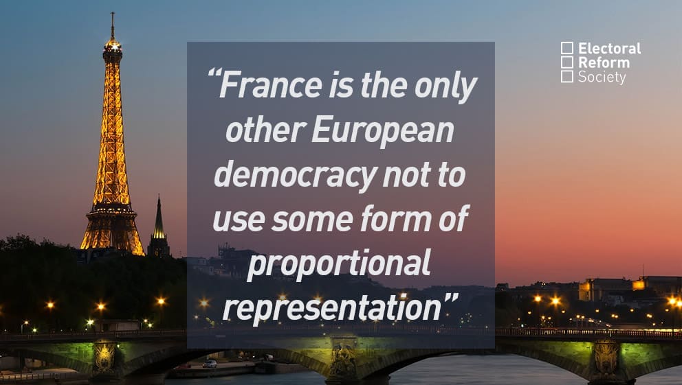 France is the only other European democracy not to use some form of proportional representation