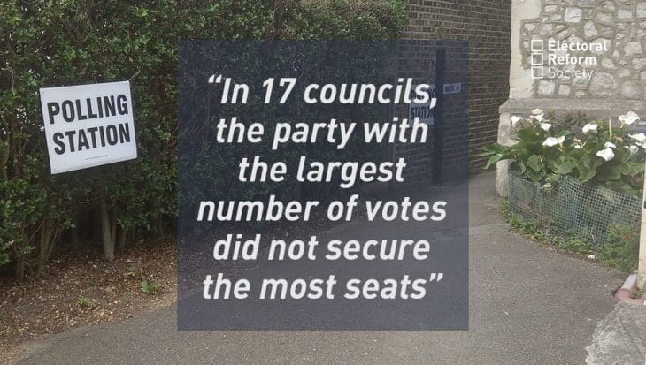 In 17 councils, the party with the largest number of votes did not secure the most seats