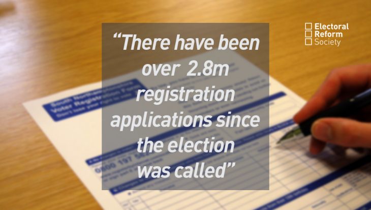There have been 2.8m registration applications since the election was called