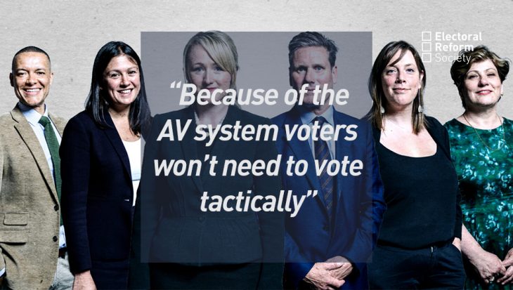 Because of the AV system voters won’t need to vote tactically