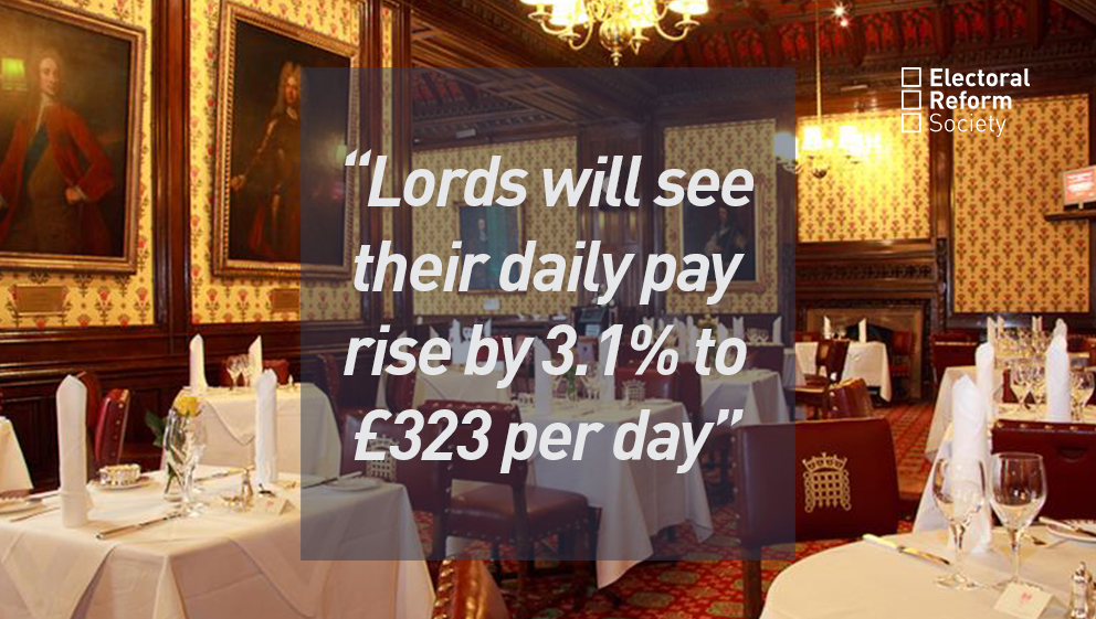 Lords will see their daily pay rise by 3.1% to £323 per day