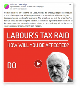 An example of a Fair Tax Campaign advert
