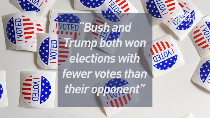 Bush and Trump both won elections with fewer votes than their opponent