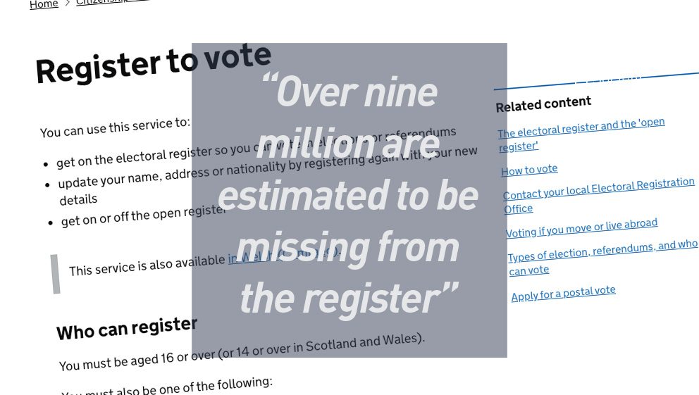 Over nine million are estimated to be missing from the register