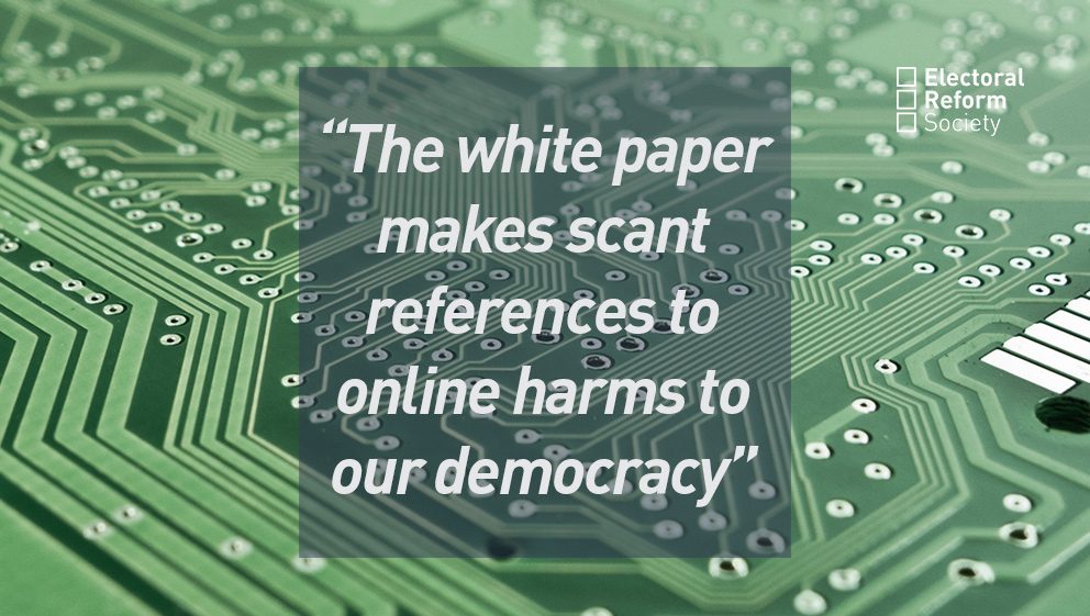 The white paper makes scant references to online harms to our democracy