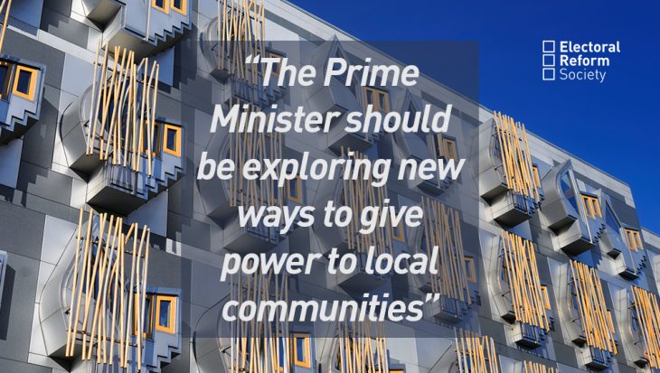 the Prime Minister should be exploring new ways to give power to local communities