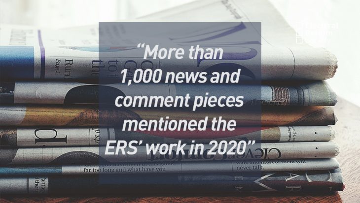 More than 1,000 news and comment pieces mentioned the ERS’ work in 2020