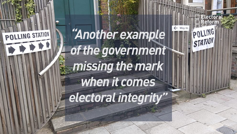 Another example of the government missing the mark when it comes electoral integrity