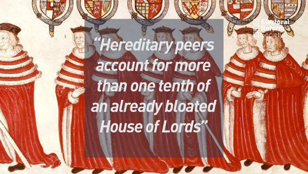 Hereditary peers account for more than one tenth of an already bloated House of Lords