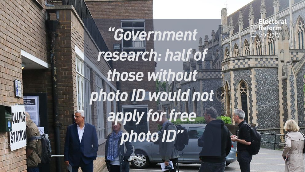 Government research half of those without photo ID would not apply for free photo ID