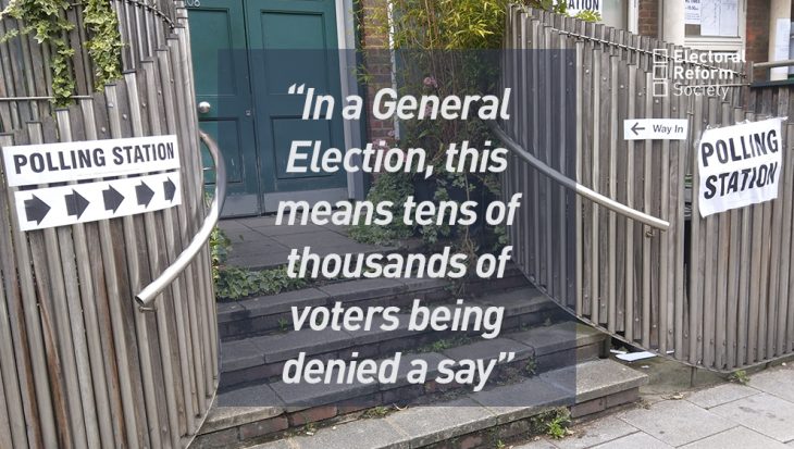 In a General Election, that means tens of thousands of voters being denied a say