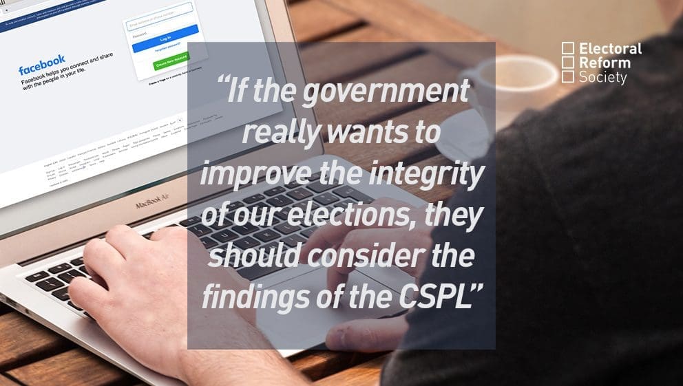 If the government really wants to improve the integrity of our elections, they should consider the findings of the CSPL