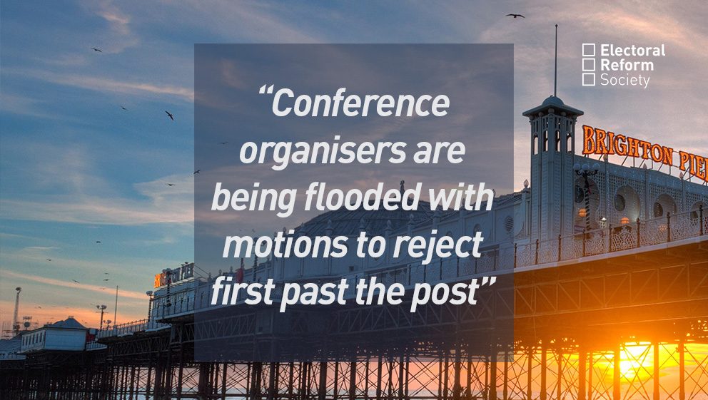 Conference organisers are being flooded with motions to reject first past the post