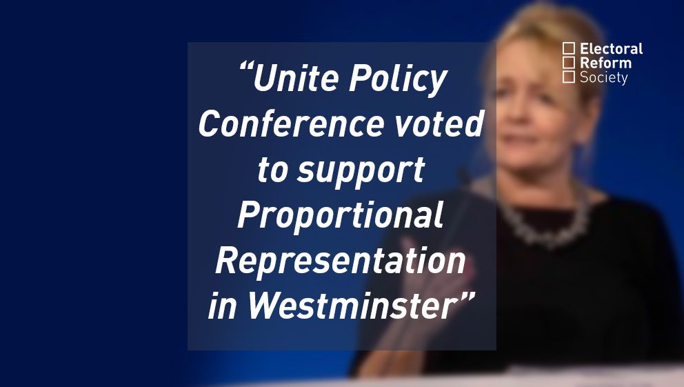 Unite Policy Conference voted to support Proportional Representation in Westminster