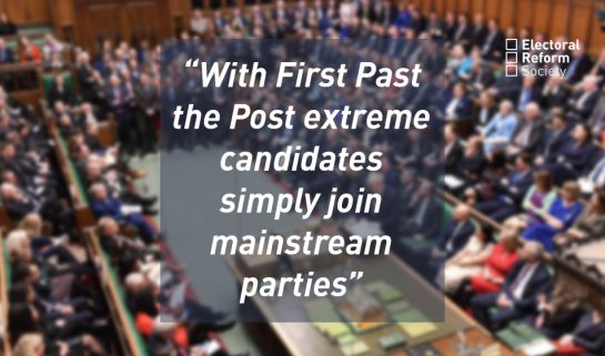 With First Past the Post extreme candidates simply join mainstream parties