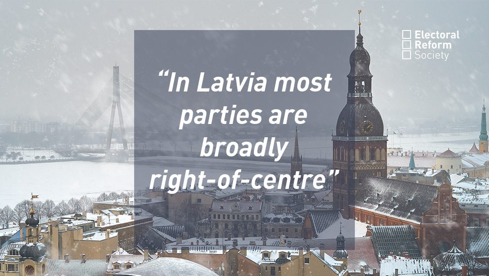 In Latvia most parties are broadly right-of-centre