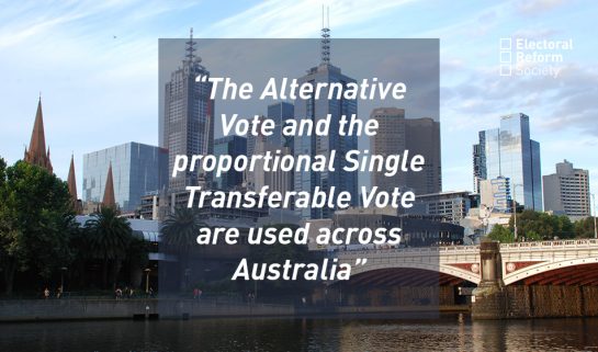 The Alternative Vote and the proportional Single Transferable Vote are used across Australia