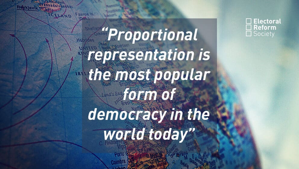 Proportional representation is the most popular form of democracy in the world today