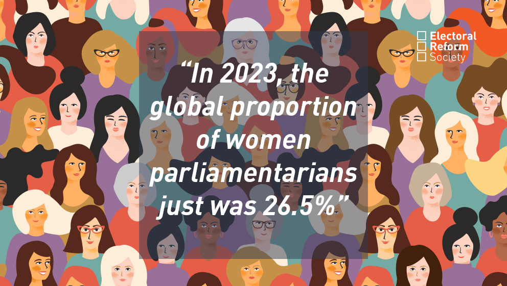 In 2023 the global proportion of women parliamentarians just was 26 point 5 percent