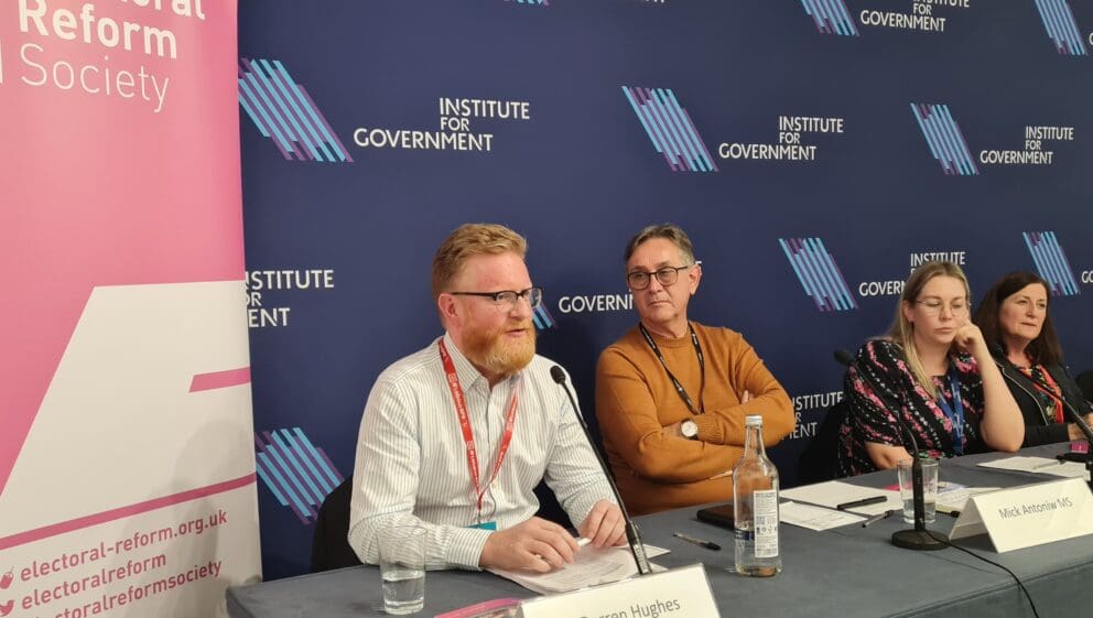 Darren Hughes and Mick Antoniw at Labour Conference