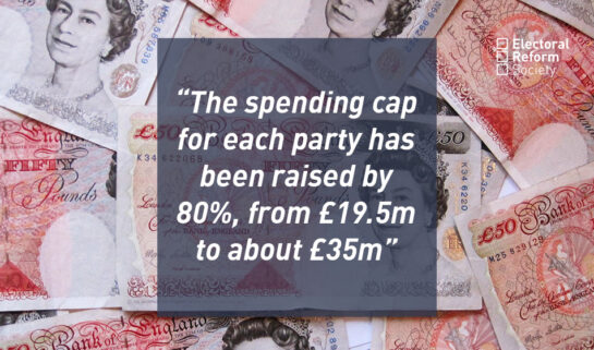 The spending cap for each party has been raised by 80 percent from 19m to about 35m