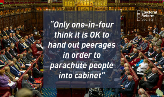 Only one-in-four think it is OK to hand out peerages in order to parachute people into cabinet