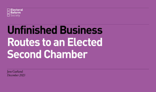 Unfinished Business Routes to an Elected Second Chamber
