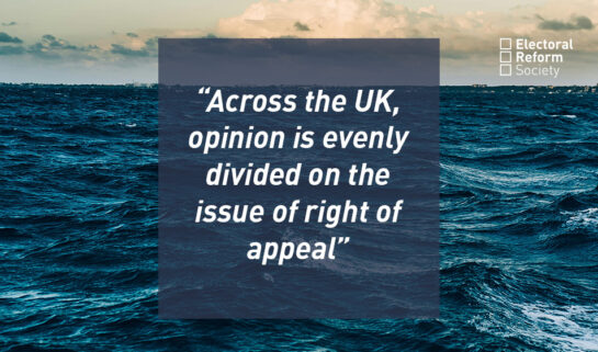 Across the UK opinion is evenly divided on the issue of right of appeal