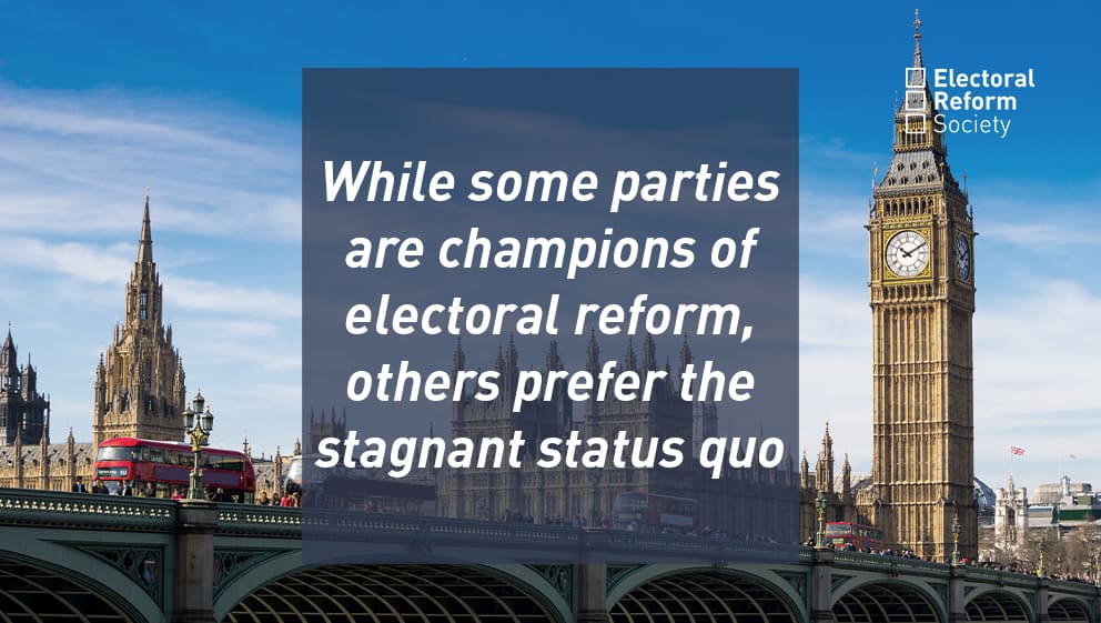 while some parties are champions of electoral reform, others prefer the stagnant status quo